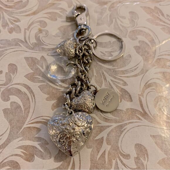 Kathy Van Zeeland Handbag Clip Key Chain Hearts 6” Gorgeous - Picture 1 of 4
